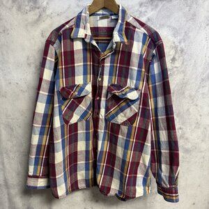 Vintage Five Brother Flannel Shirt XL 24x28 Colorful Cotton Heavyweight Plaid
